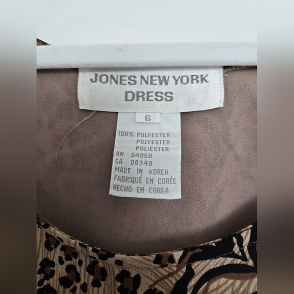 Vintage Jones New York full skirt leopard print maxi dress with pockets | 6 - Picture 4 of 6